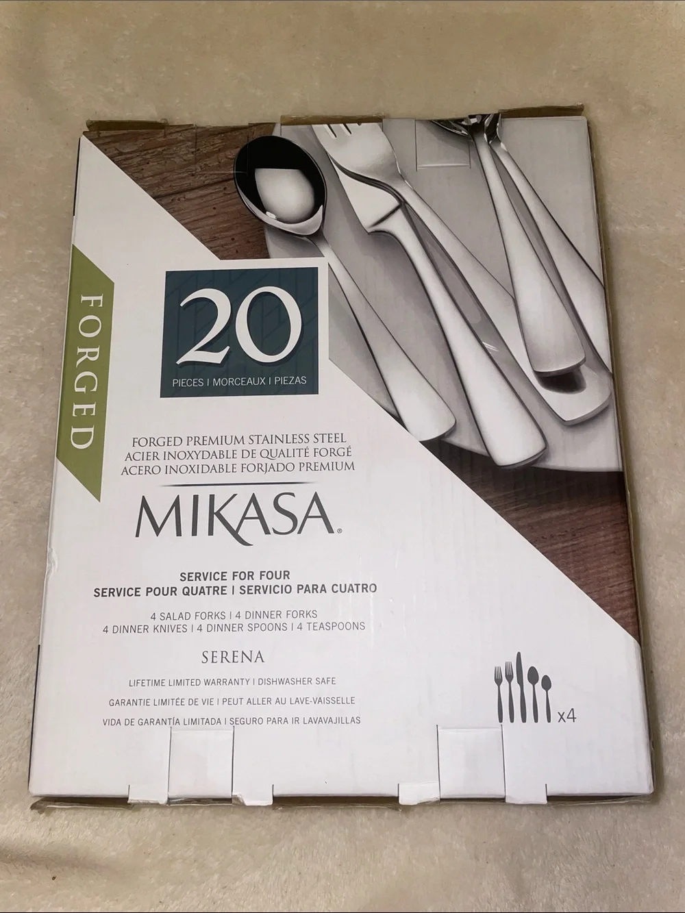 BNIB Mikasa Serena Premium Stainless Steel Flatware Set 20 pcs
